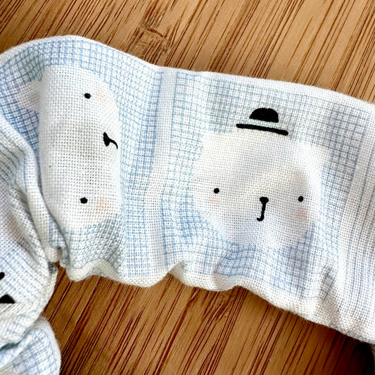 Light blue scrunchie with polar bear heads