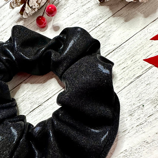 Chouchou métallique brillant noir