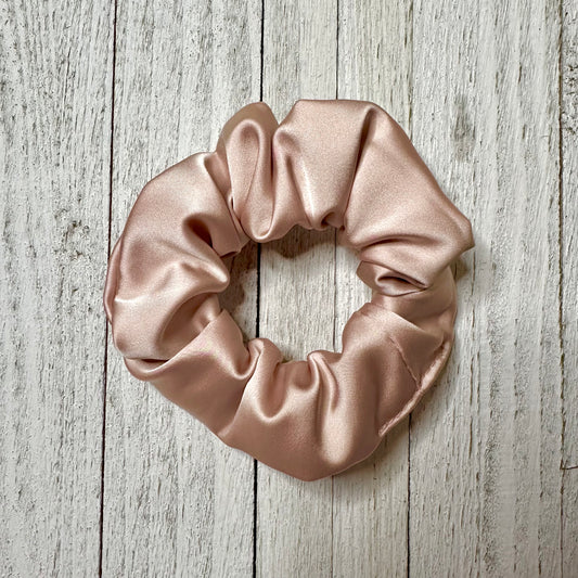 Chouchou rose champagne en satin