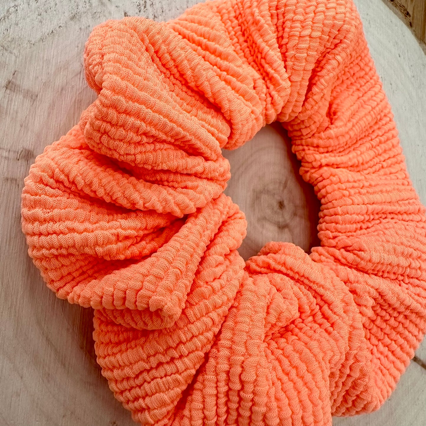 Orange textured swim scrunchie