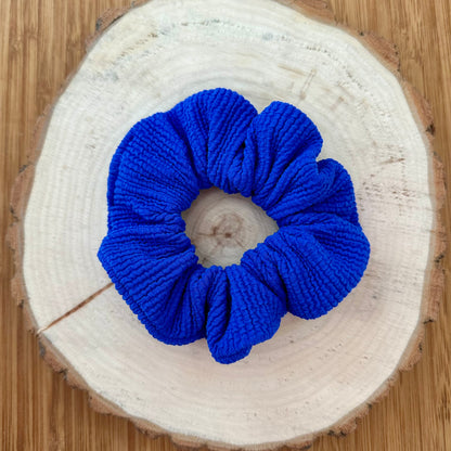 Indigo textured swim scrunchie