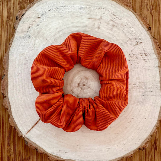 Orange ribbed swim scrunchie