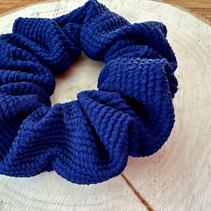 Navy textured swim scrunchie