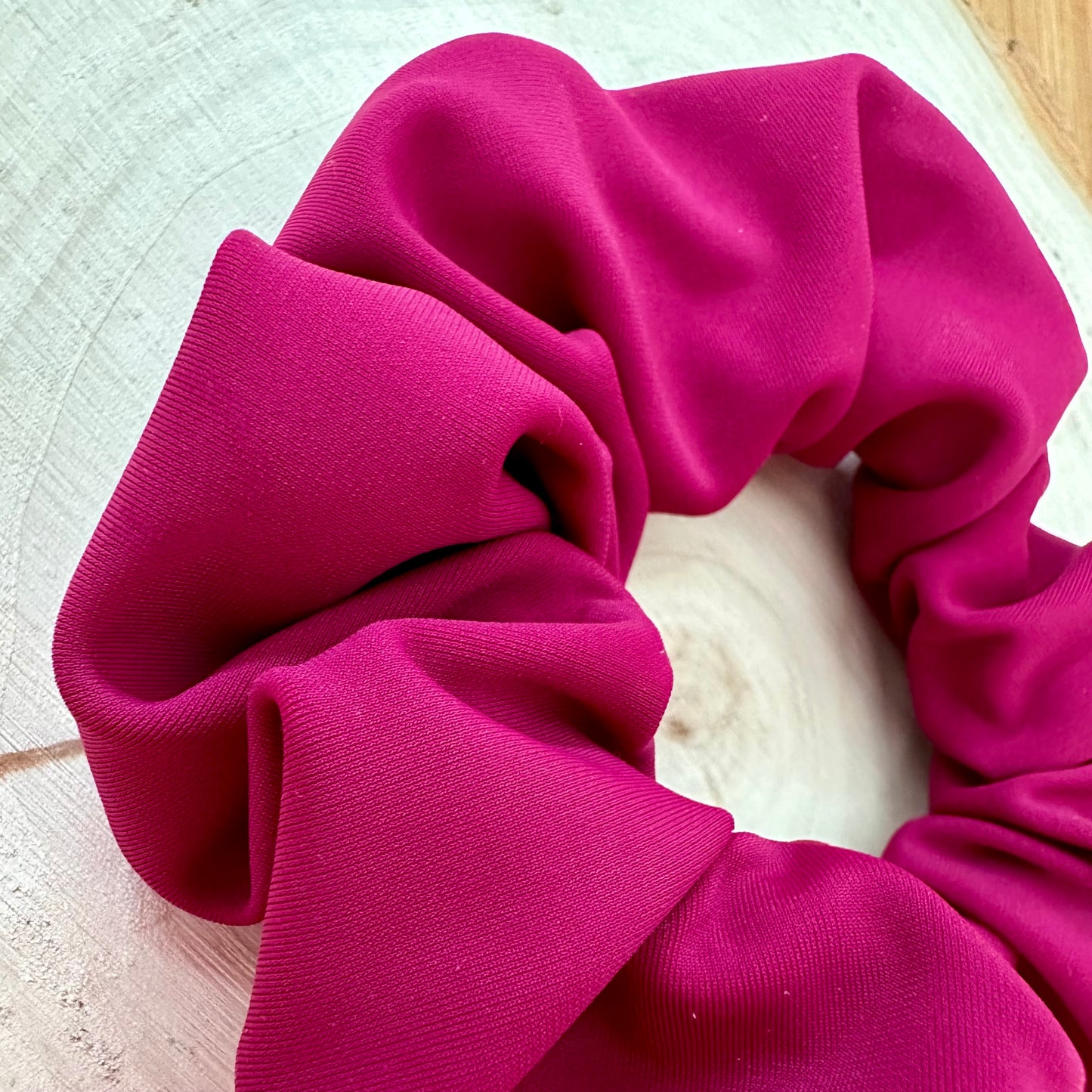 Raspberry pink swim scrunchie