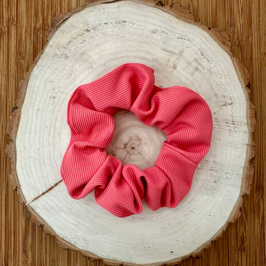 Coral ribbed swim scrunchie