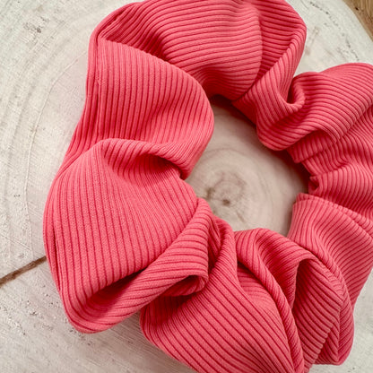 Coral ribbed swim scrunchie