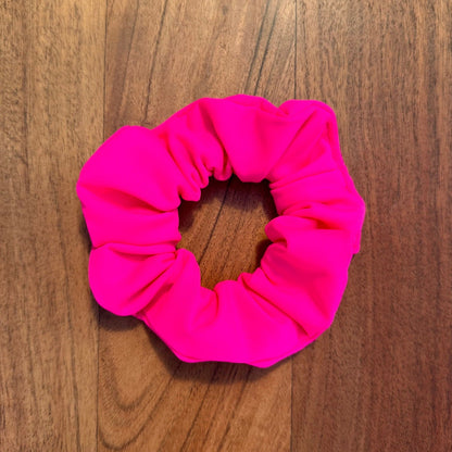 Neon pink swim scrunchie