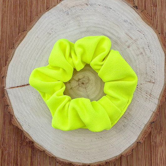 Crepe knit neon yellow scrunchie