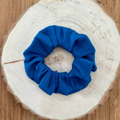 Blue ribbed swim scrunchie