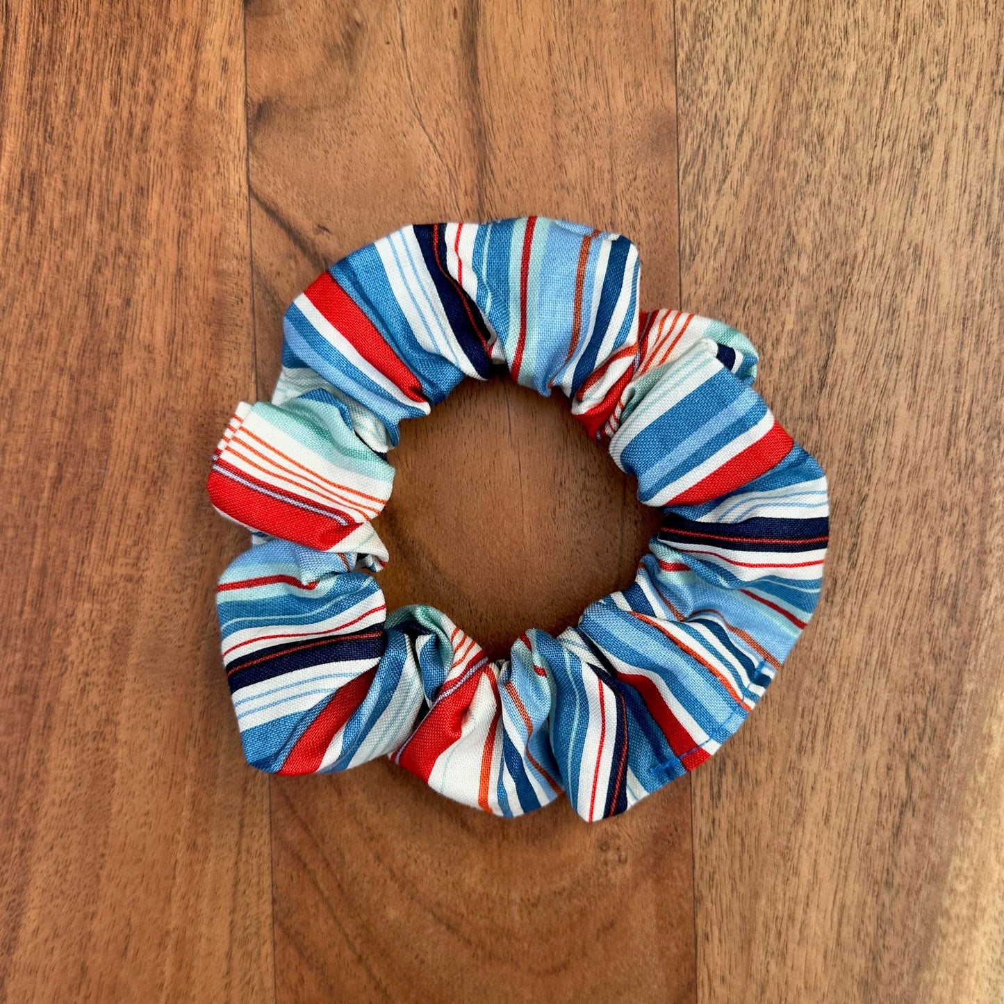 Nautical striped scrunchie