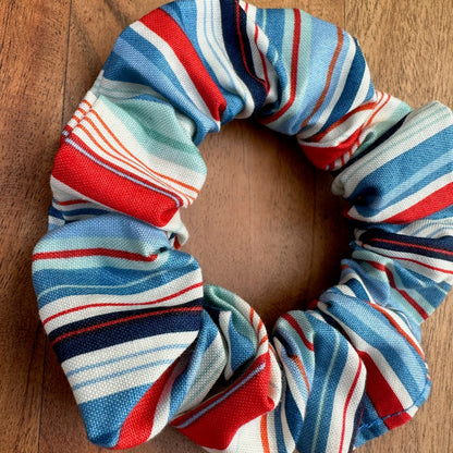 Nautical striped scrunchie