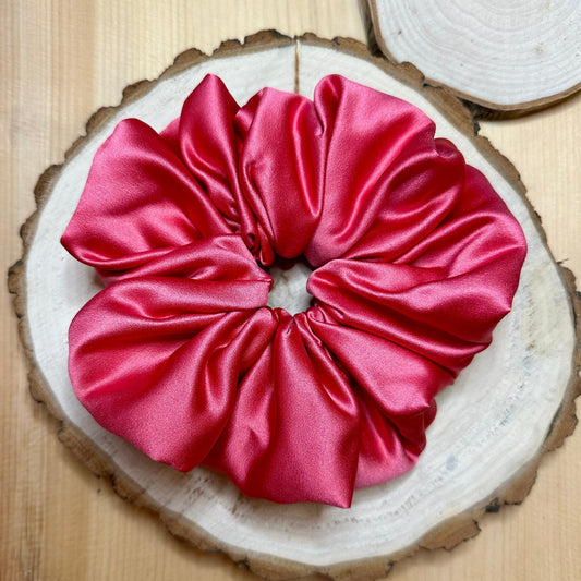 Candy pink satin XL scrunchie