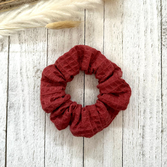 Waffle burgundy scrunchie