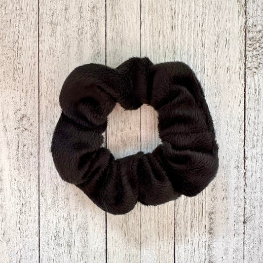 Soft velvet black scrunchie