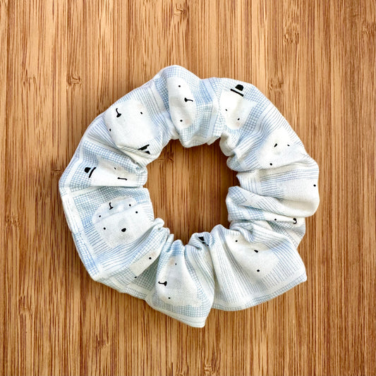 Light blue scrunchie with polar bear heads