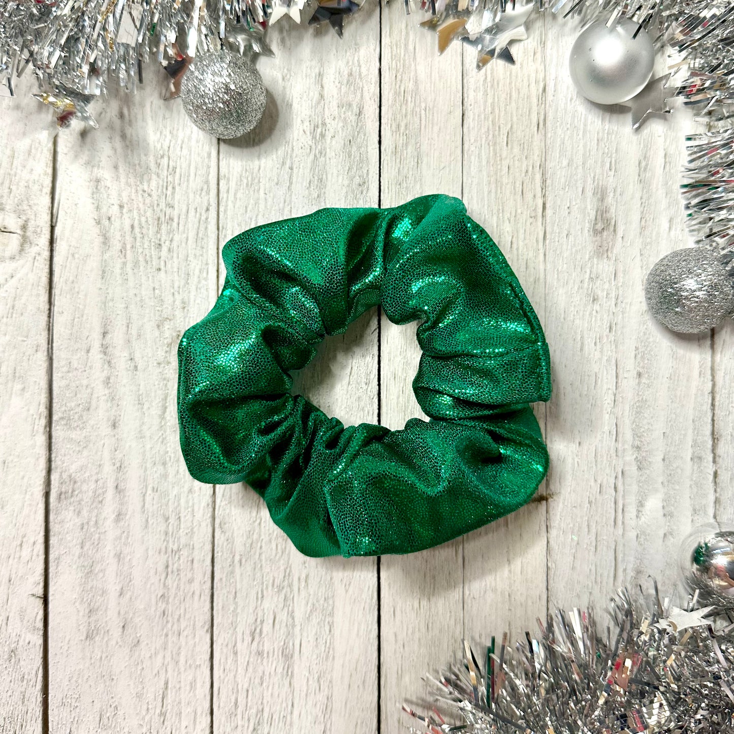 Sparkly green scrunchie