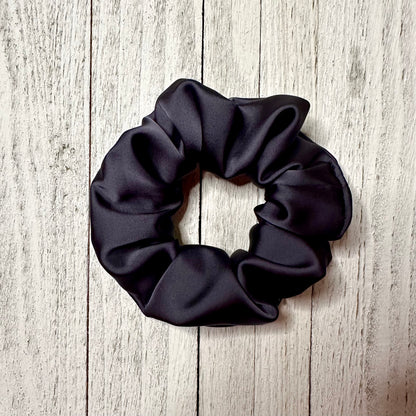 Charcoal satin scrunchie