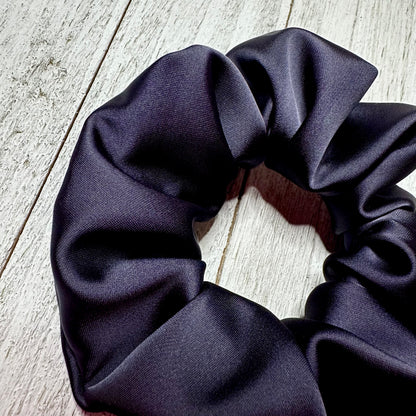 Charcoal satin scrunchie