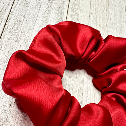 Red satin scrunchie