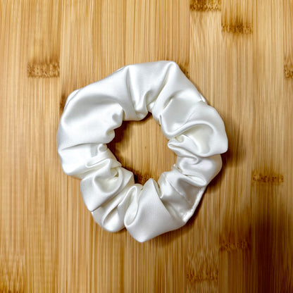 Ivory satin scrunchie