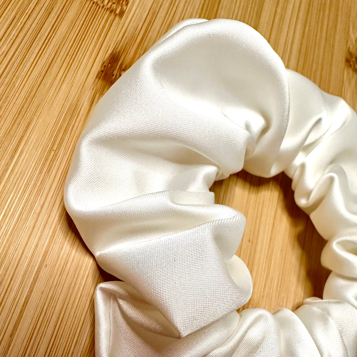 Ivory satin scrunchie