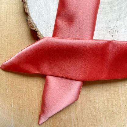 Ruban cheveux couleur pêche en satin